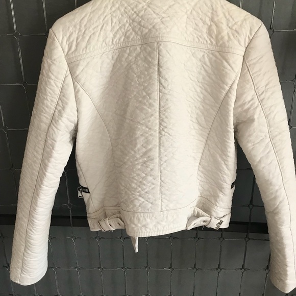Real White leather jacket Black Rivet - Picture 3 of 5